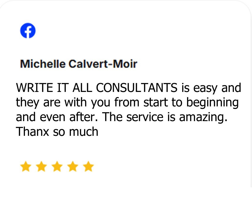 Write It All Consultants client testimonial 3